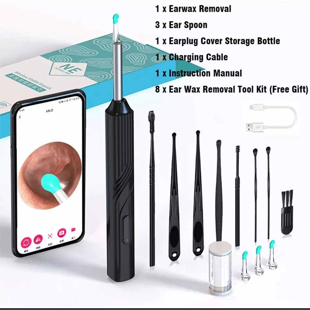 Wireless Ear Wax Remover Camera HD Ear Endoscope Spoon Pick Cleaning Tools Kit