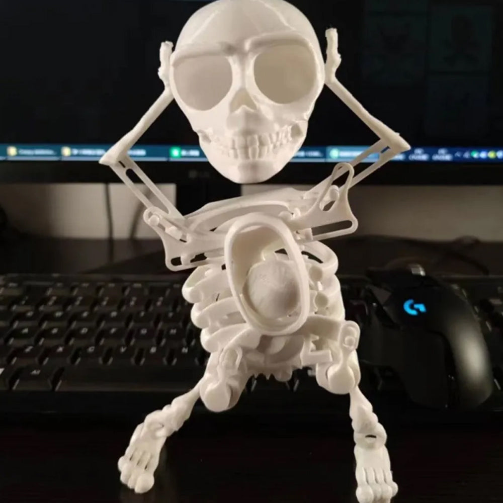 Self-moving Skull Swinging Bobblehead 3D Dancing Skeleton Toy Clockwork Spring