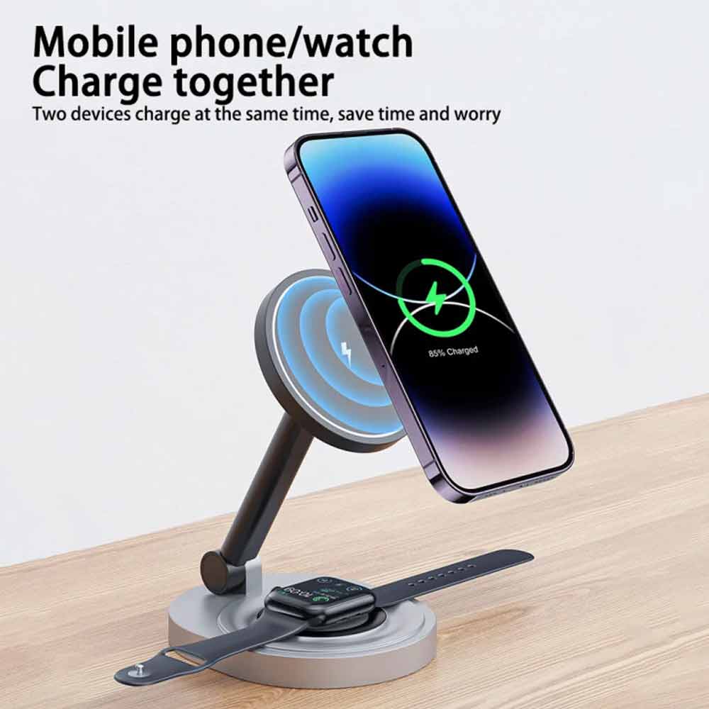 Magnetic Wireless Charger Stand For iPhone 15 14 13 12 Pro Max Magsafe Charger