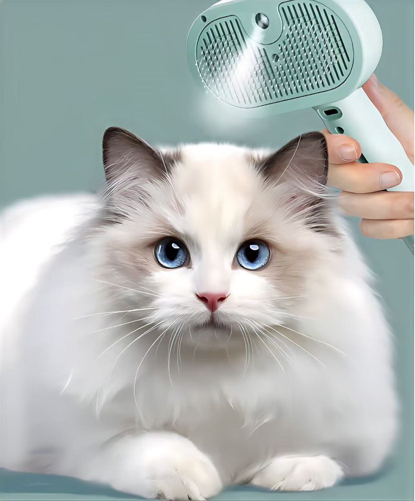 Pet Grooming Spray Brush – Anti-Shedding Pin Comb for Dogs & Cats