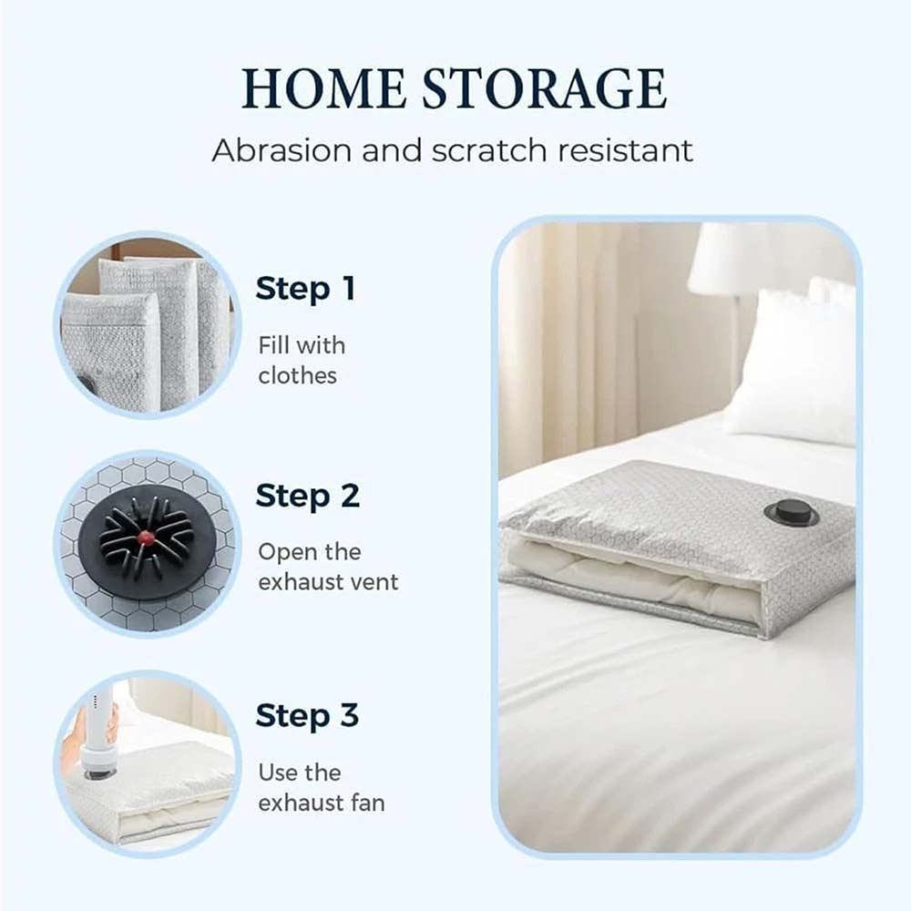 6-Pack Cordless Travel Vacuum Bag Set with Rechargeable Pump for Clothing Bedding Space Saving Storage