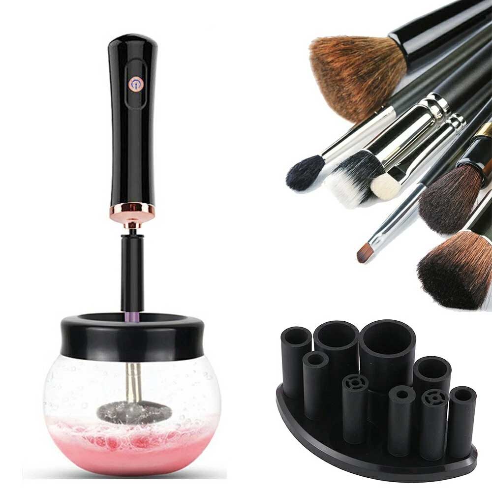 Electric Makeup Brush Cleaner & Dryer Set - Auto Spin Clean Quick Dry Machine
