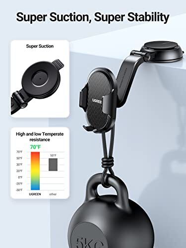 UGREEN Car Phone Mount Dashboard Suction Holder Compatible with 4.7-7.2'' Phones