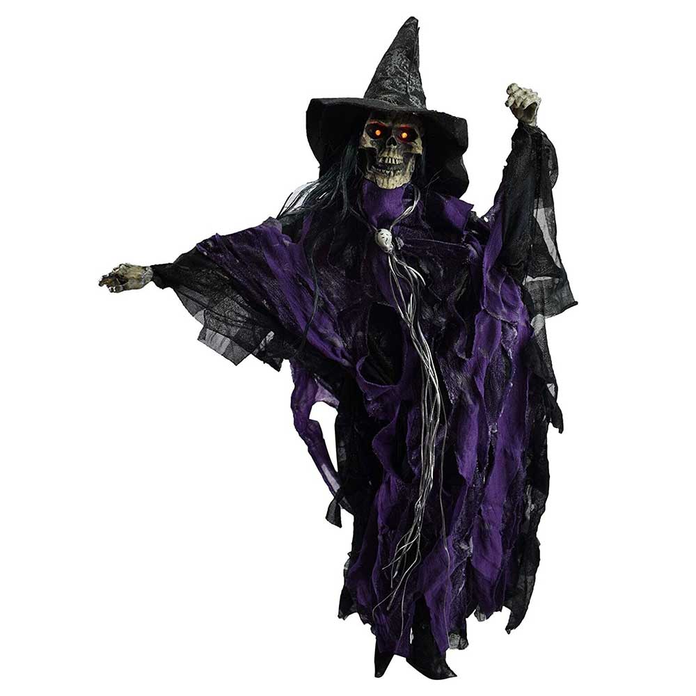 Halloween Hanging Witch NEW Scary Screaming Skeleton Witch Halloween Decoration
