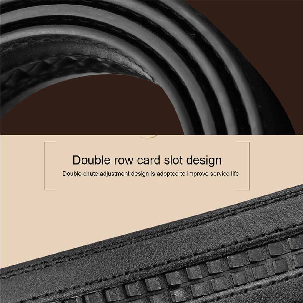 120cm Fashion Mens Leather Ratchet Belt Automatic Buckle Waistband Waist Strap