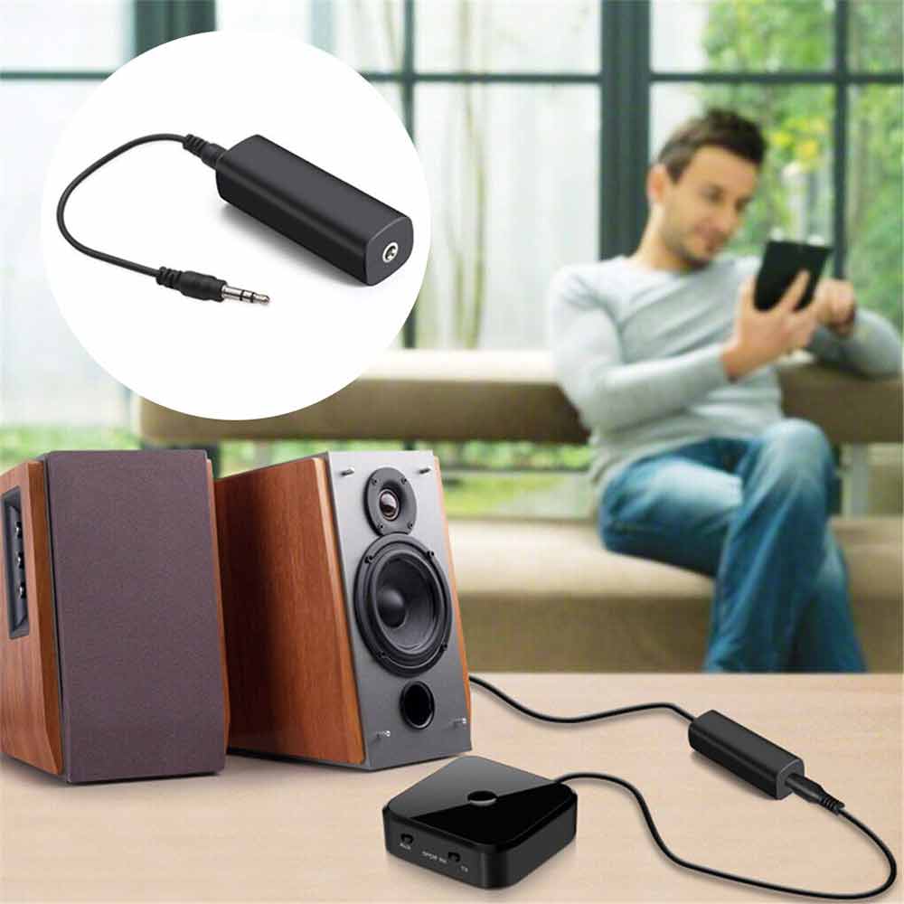 Ground Loop Noise Isolator Filter + 3.5mm AUX Cable For Home Car Stereo Audio