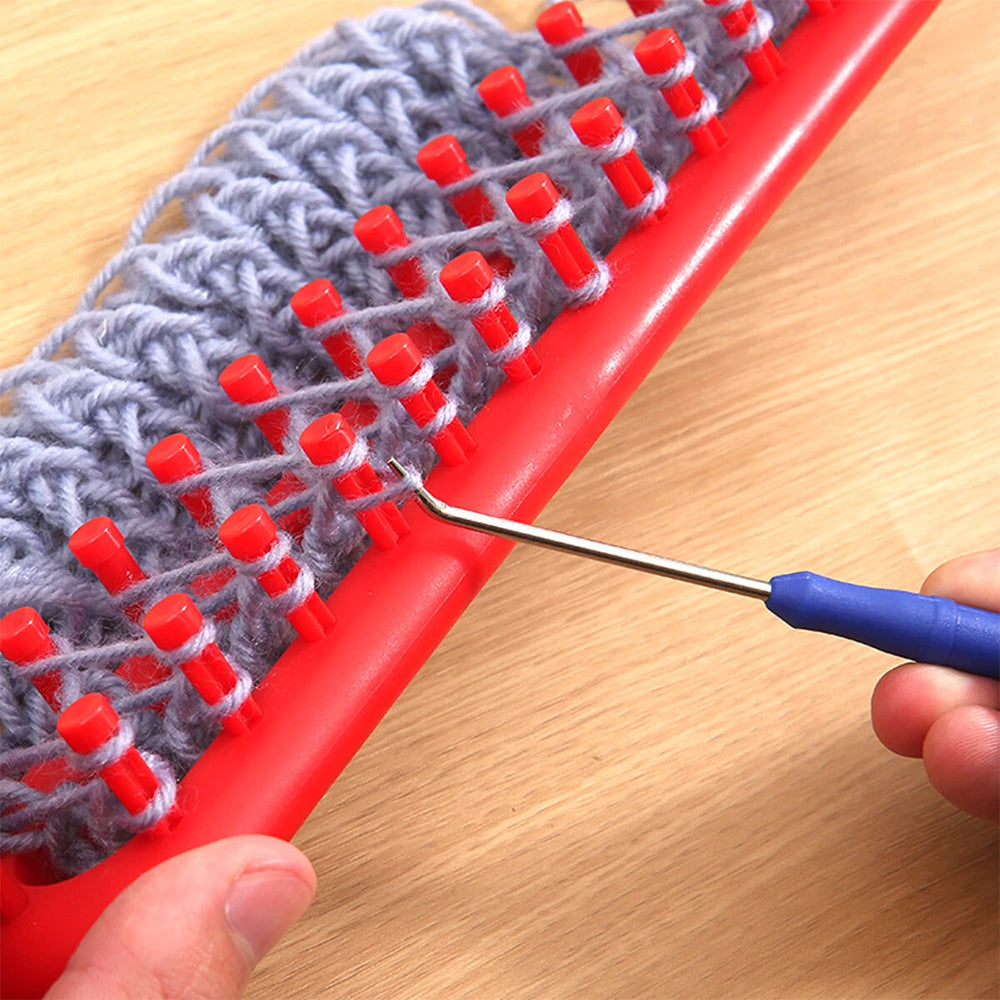26CM Red Scarf Knitting Loom Kit - DIY Sewing Needle Craft Tool Set