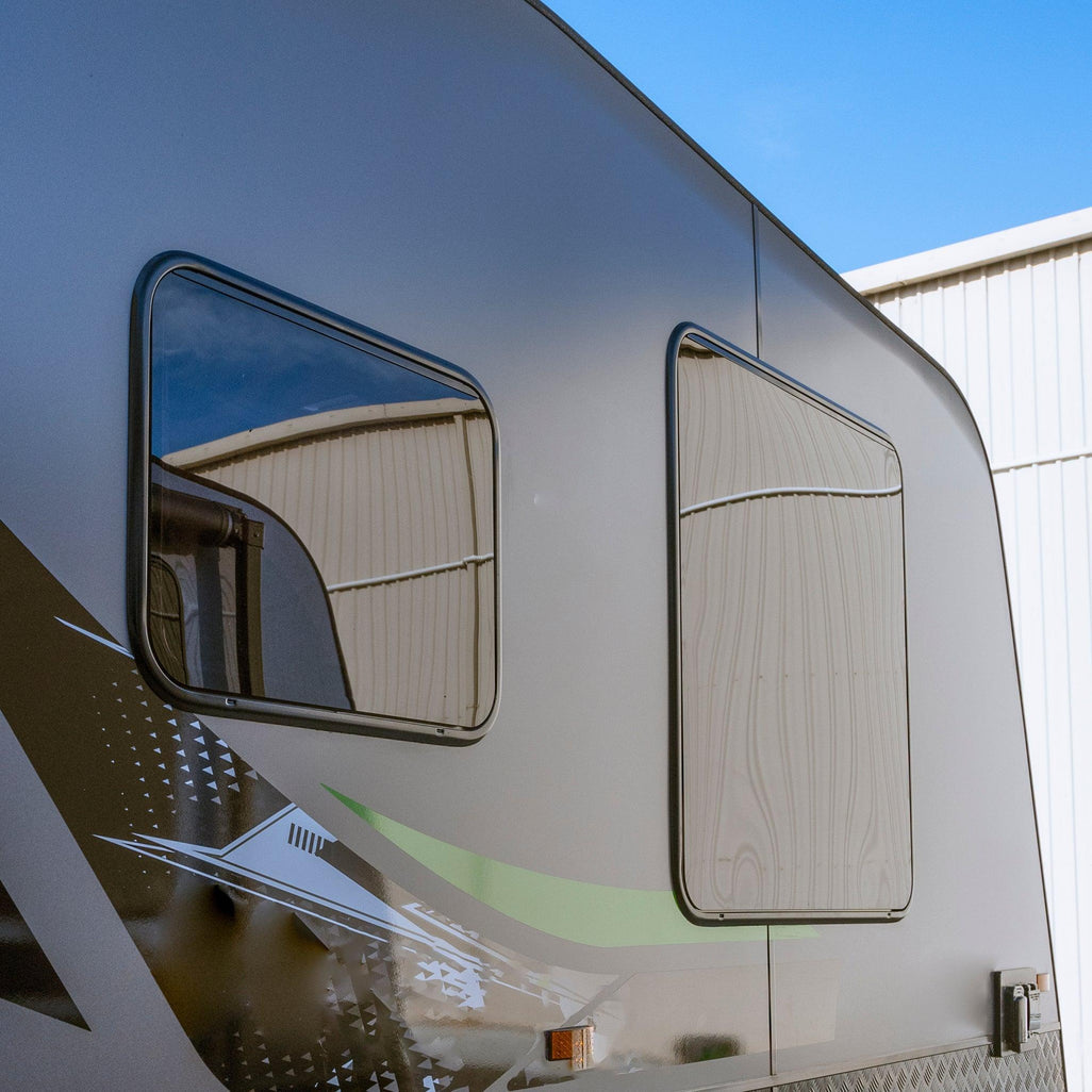 RV Camper Push Out Flat Window RV Trailer Vent Hatch RV Car Outside Push Window Locking Handle with Strut Attachment