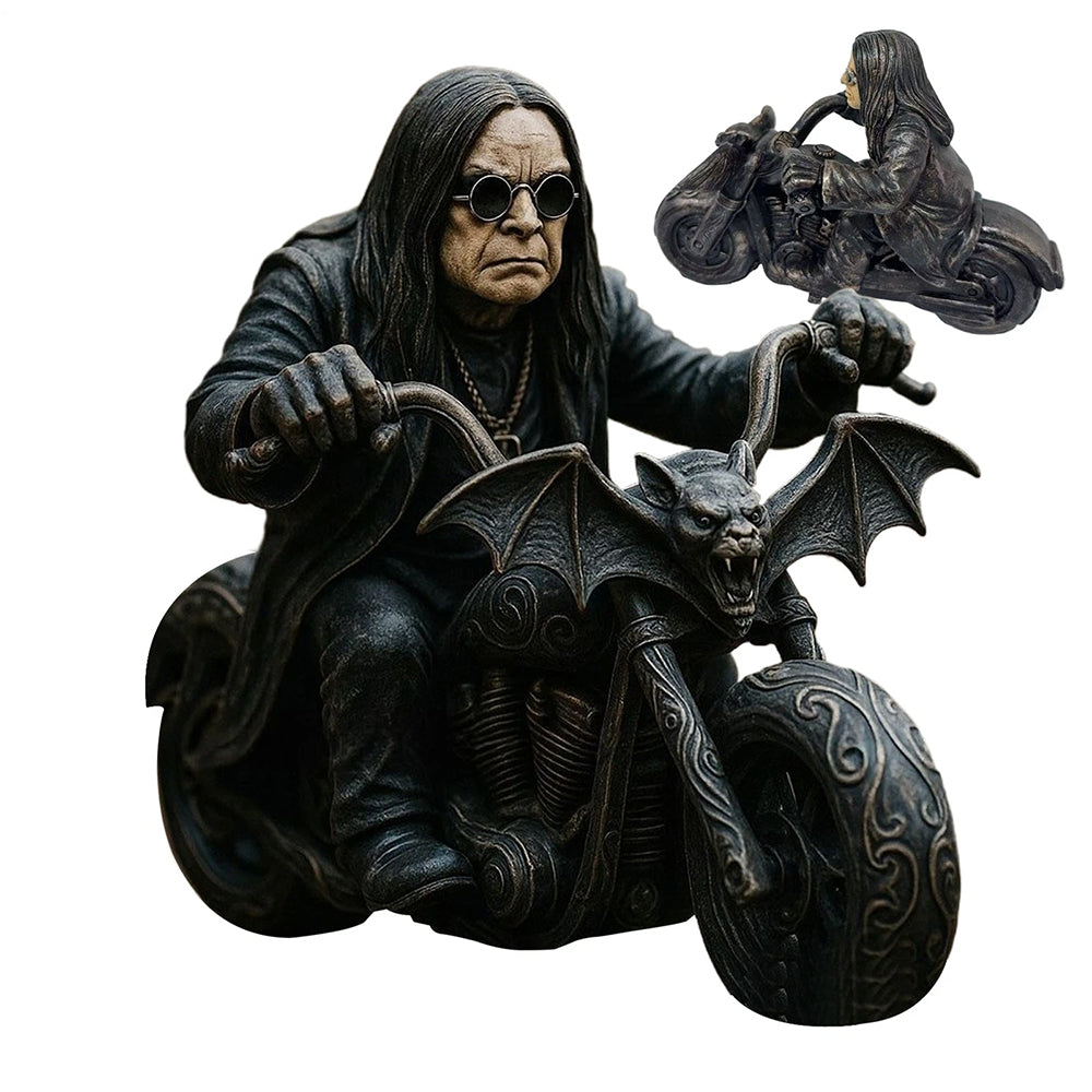 Retro Ozzy Motorcycle Rider Statue Figurine Desk Fans Decor