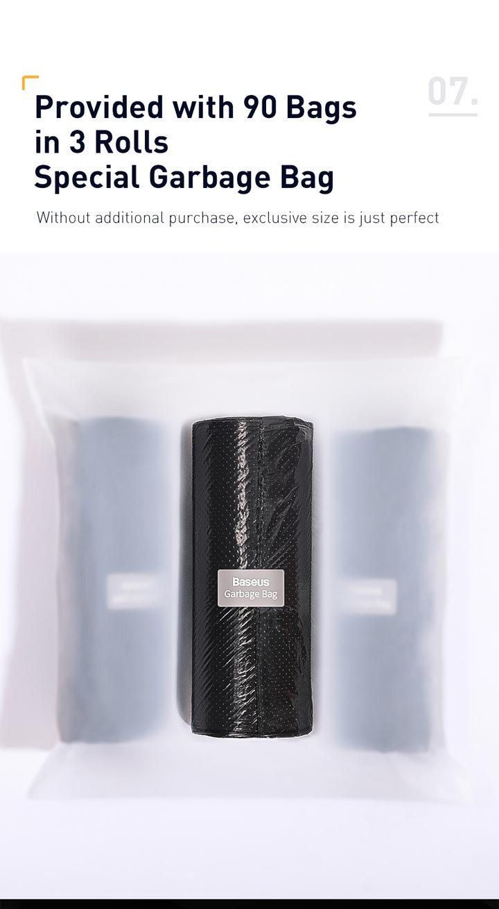 Baseus PU Leather Car Trash Bag - Waterproof, Leakproof Waste Basket with Magnetic Closure