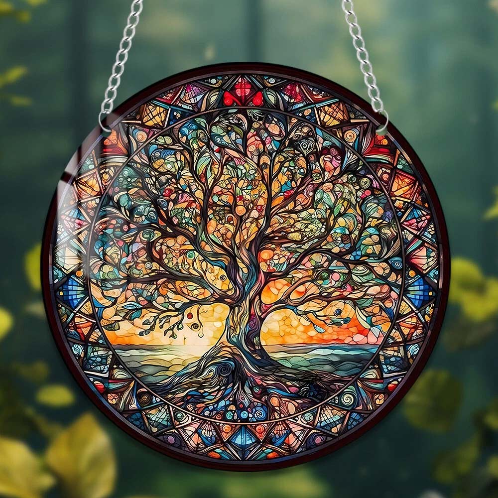 3-Pack Tree of Life Wall Art - 2D Acrylic Hanging Ornament for Indoor & Outdoor Garden Decor