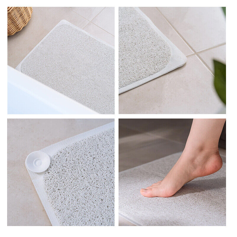 2X Non Slip Bathroom Bath Mat Anti Slip Loofah Shower Rug  Carpet Water Drains