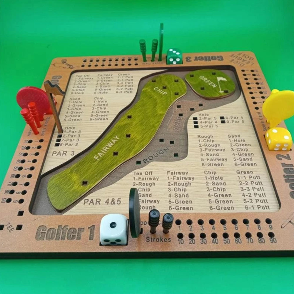 Mini Golf Dice Game – Tabletop Wooden Board Game, Family Fun Challenge