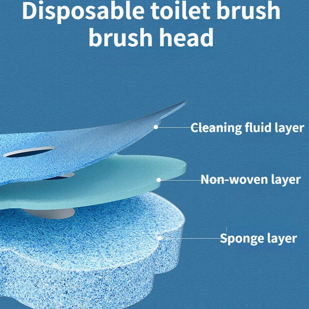 12-Pack Disposable Toilet Cleaning System with Wall-Mounted Holder & Refills