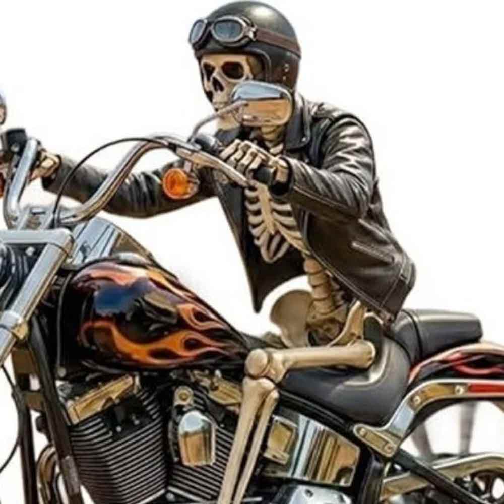 2D Flat Motorcycle Wind Spinner – Yard Garden Biker Windmill Stake with Rotating Wheels