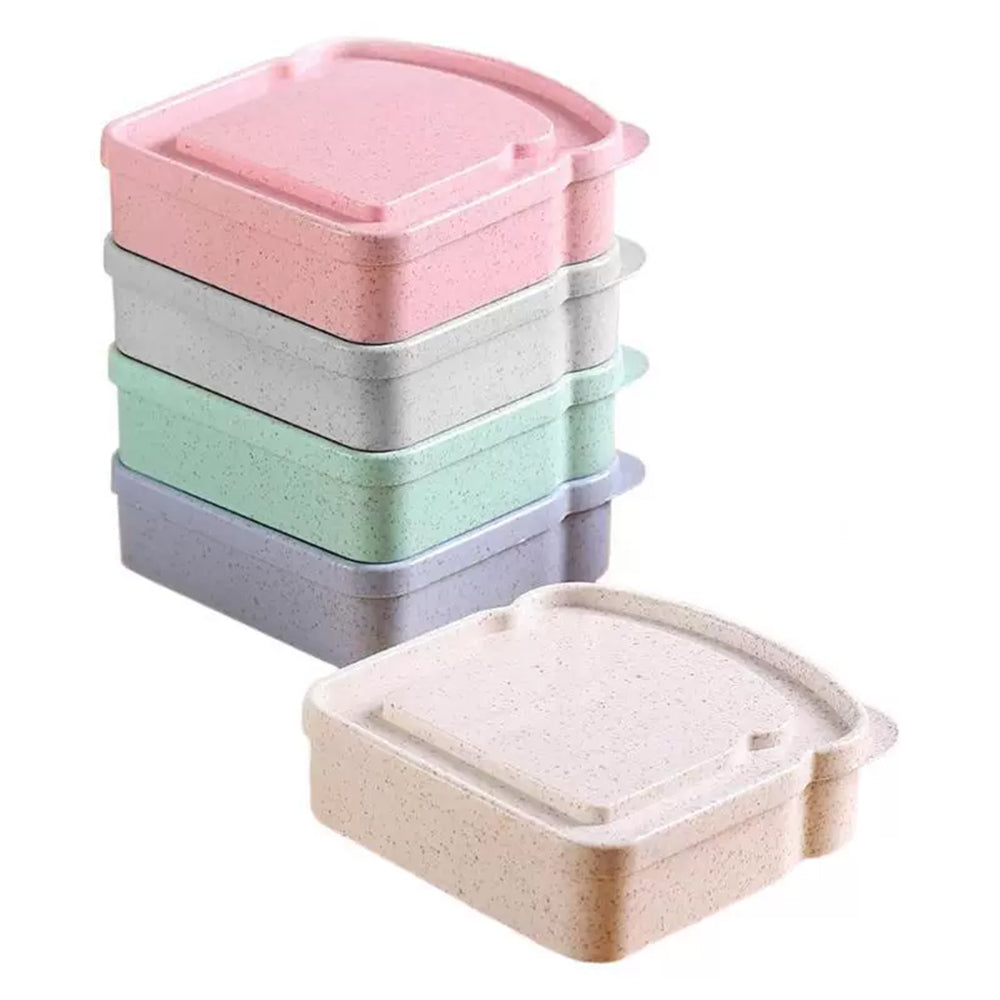 2-Pack Sandwich Storage Box - Reusable Lunch Container for Bread & Snacks
