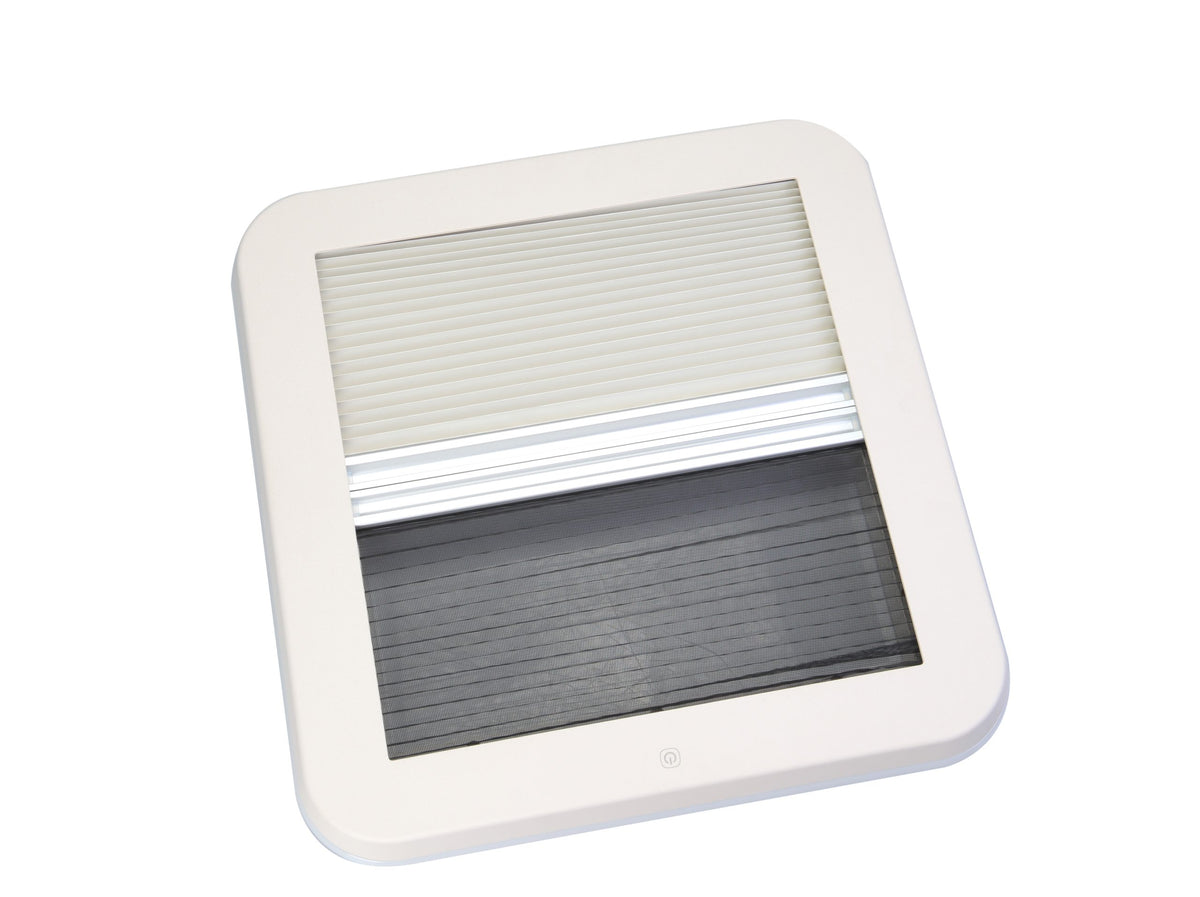 Caravan Roof Hatch 400 × 400mm – Skylight with Pleated Blind & LED Halo