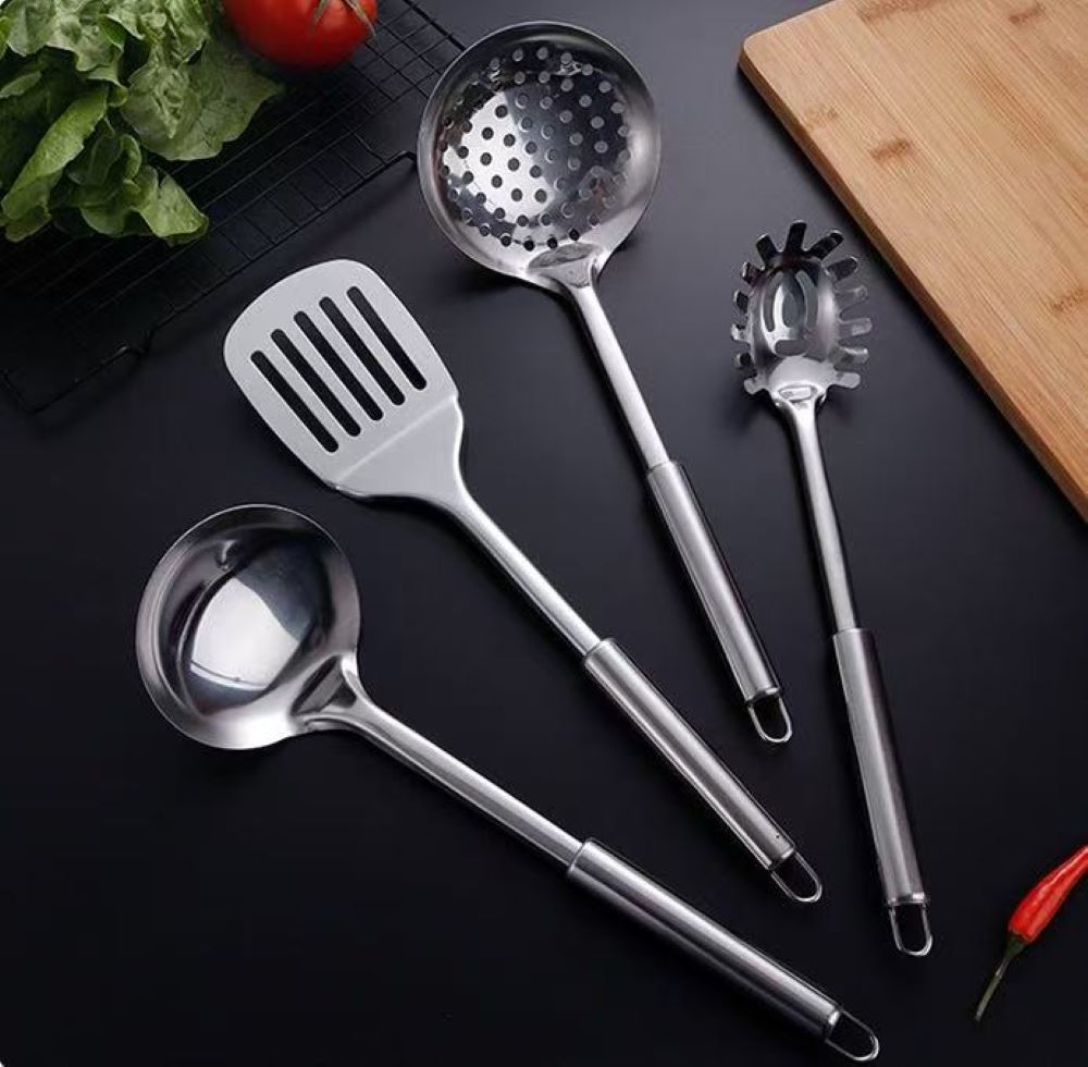 10-Piece Stainless Steel Cookware Set – Cooking Utensils, Serving Spoons & Kitchen Tools
