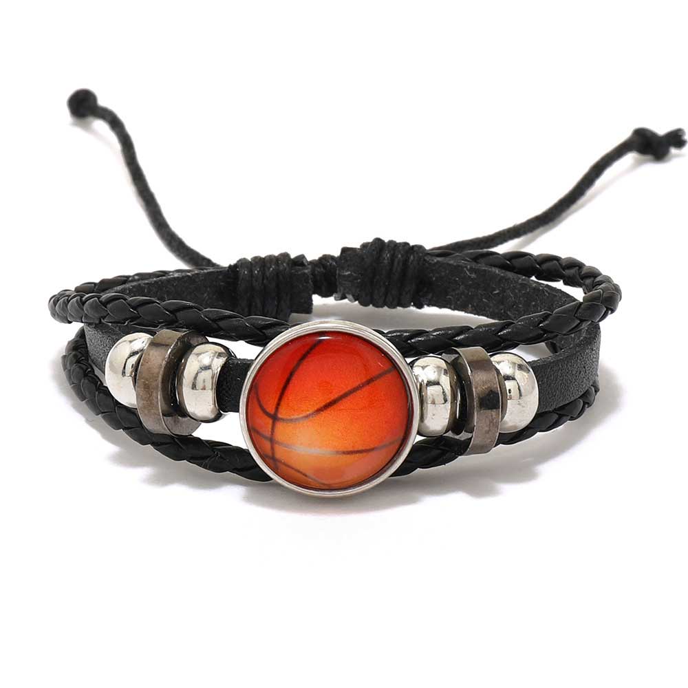Luminous Football Fan Leather Bracelet Gift TO HIM Hand Rope Bracelet