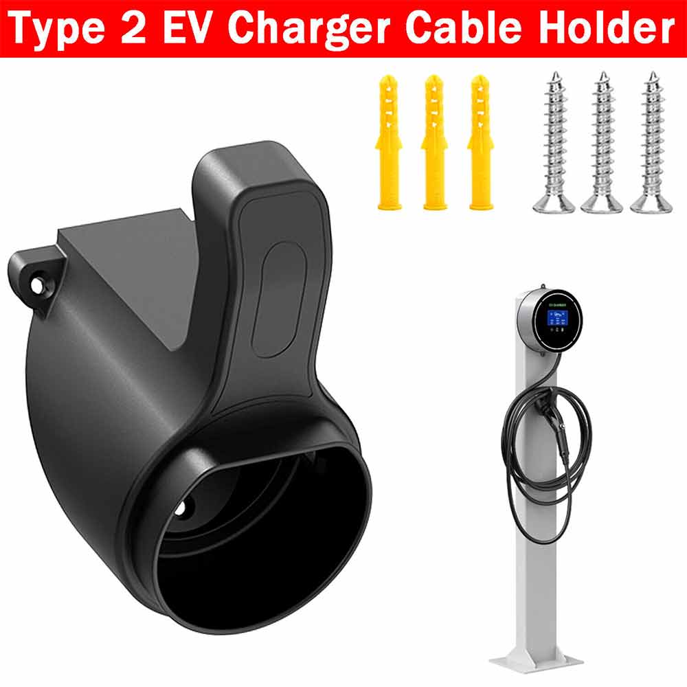 EV Charger Cable Holder Type 2 Plug Electric Car Charging Gun Fixed Socket Tool