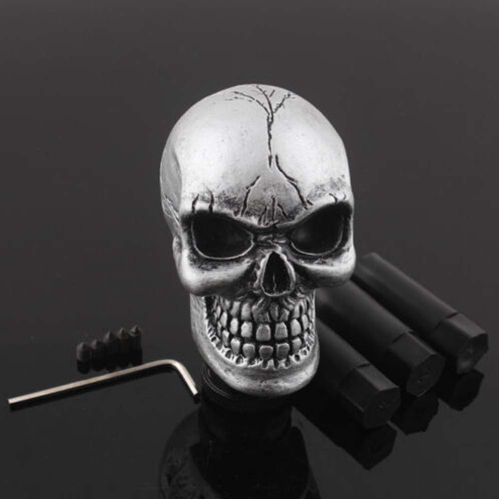 Universal Creative Skull Head Manual Car Gear Stick Shifter Knob Shift Lever Kit