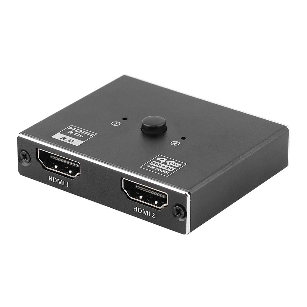 4K 60Hz HDMI 2.1 Splitter Switch - 1 in 2 Out or 2 Input 1 Output for HDTV PC