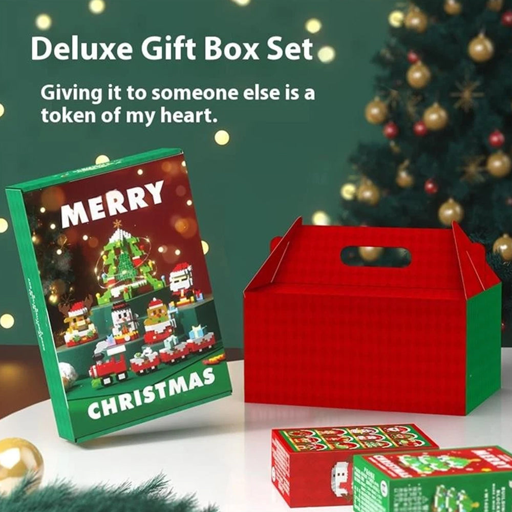 6-Piece Santa Claus Building Blocks Set - Christmas Themed Mini Figure Ornaments Collection