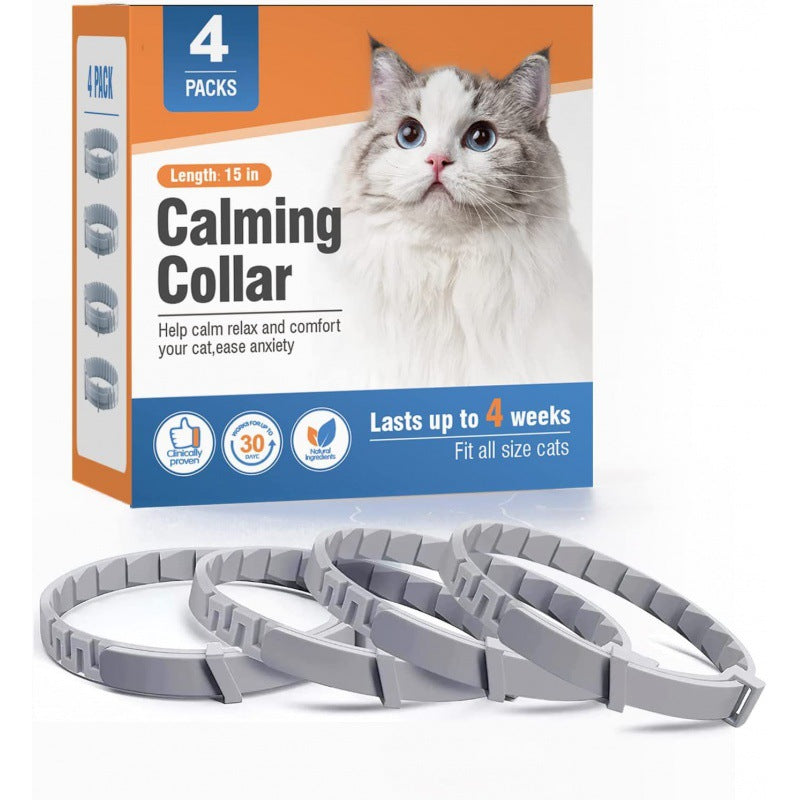 4-Pack Dog & Cat Calming Collars – 60-Day Pheromone Relief for Anxiety, Travel & Storm Stress