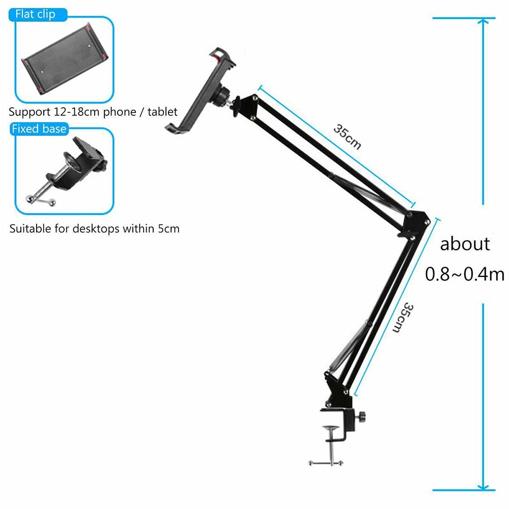 360° Rotating Adjustable Long Arm Desk Bed Table Phone PAD Holder Stand