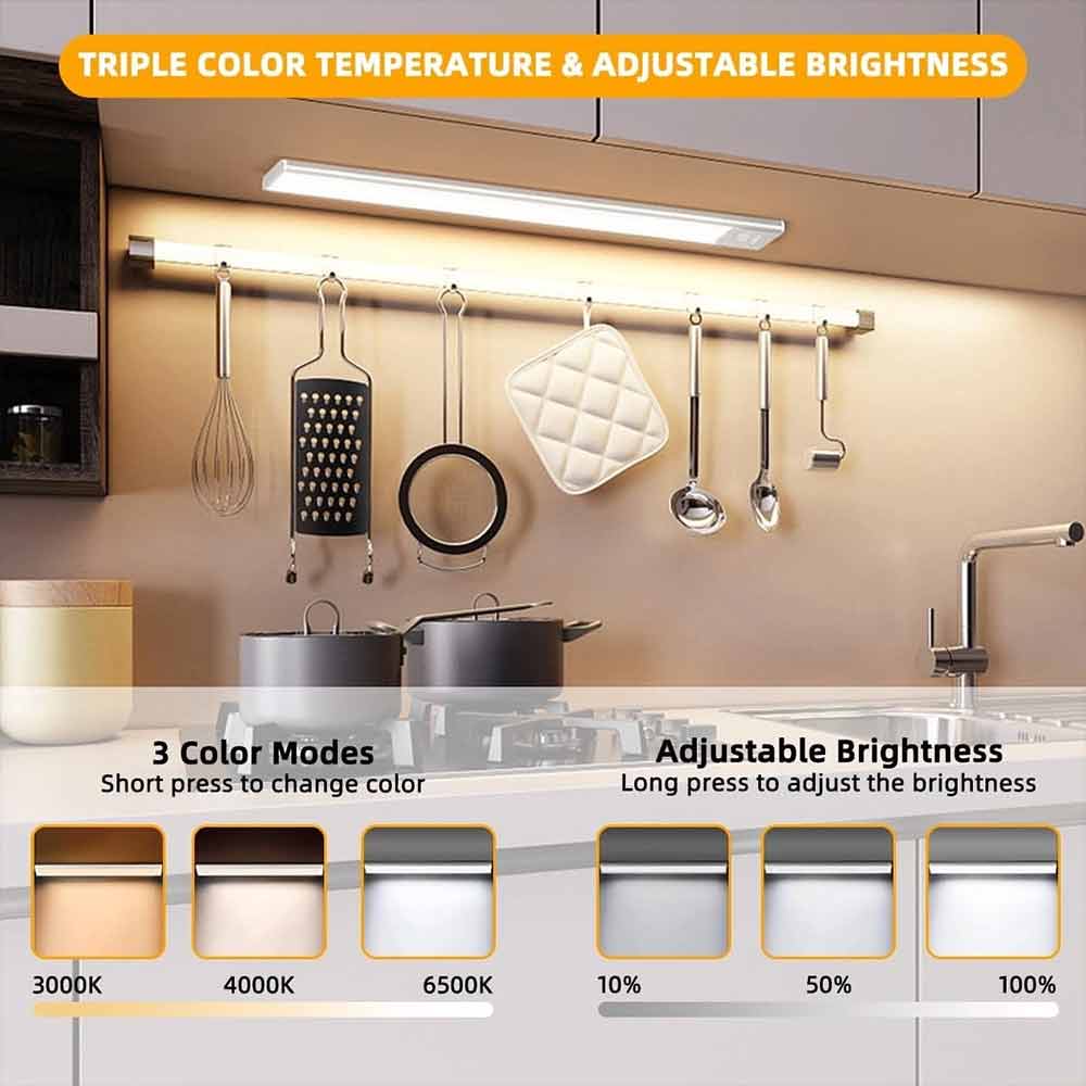 LED PIR Motion Sensor Strip Light – Magnetic Cabinet Closet Lamp, USB Rechargeable