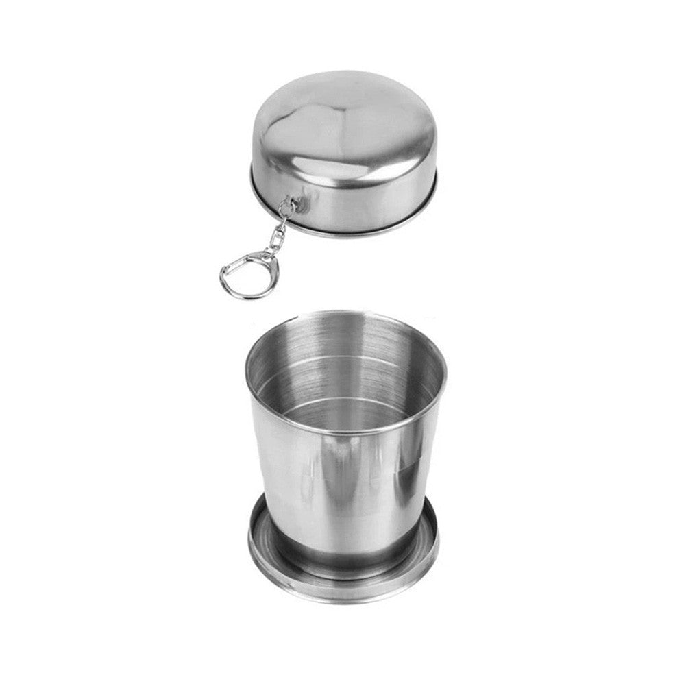 304 Stainless Folding Cup – Telescopic Mug for Campers & Hikers, Portable