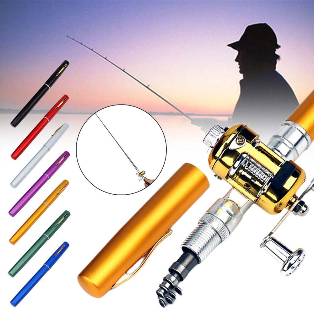 Portable Pocket Size Fishing Rod Telescopic Pen Fishing Pole and Reel Combo