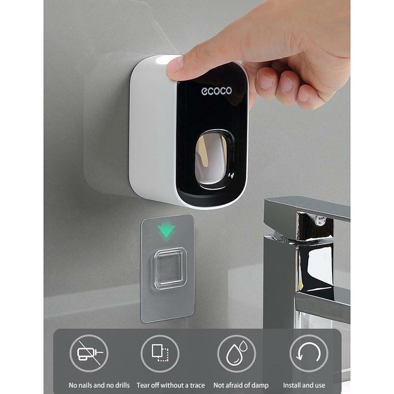 Ecoco Wall mount auto ands Free Toothpaste Dispenser Automatic Toothpaste Squeez