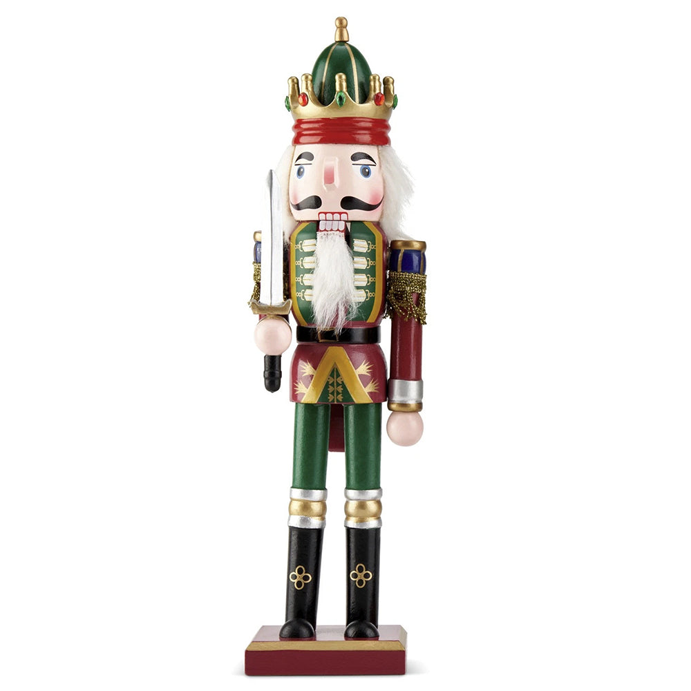 Wooden Nutcracker Soldier Figurines | Traditional Christmas Tabletop Decor with Festive Design