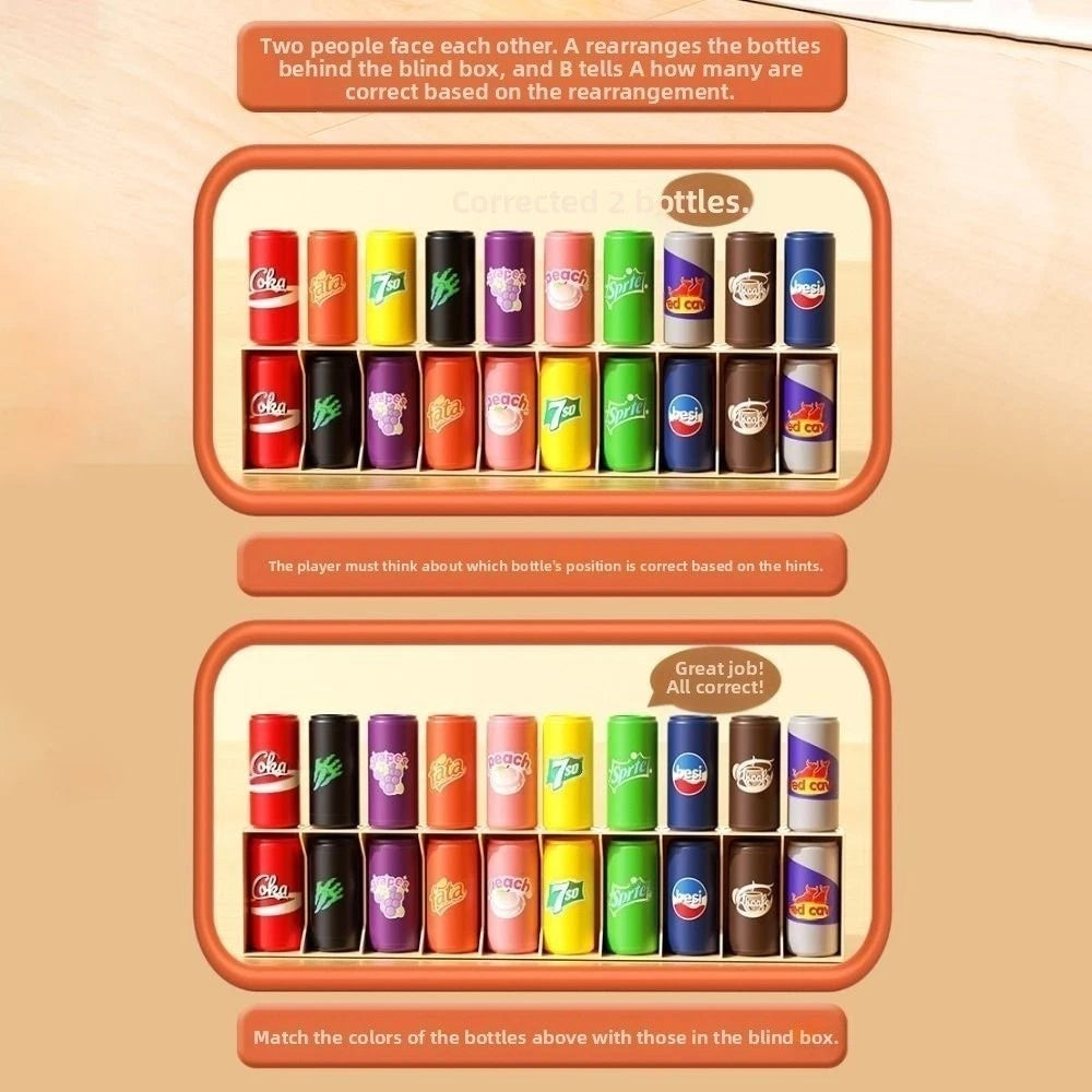 2-Player Duel Board Game – 20-Piece Drink Matching, Guess the Bottle Color, Educational Matching Game