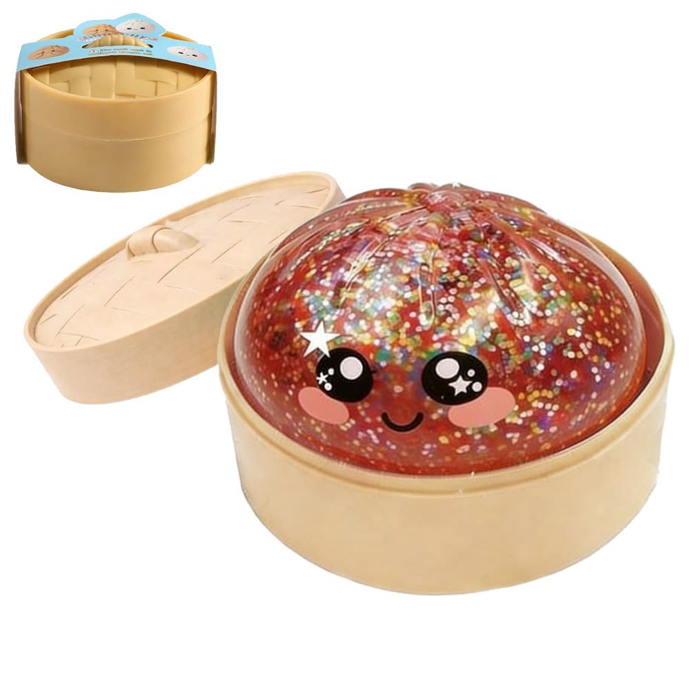 Squishy Stress Relief Toy 2-Pack – Slow Rebound Emoji Bun with Glitter, Sensory Fidget for ADHD & Anxiety
