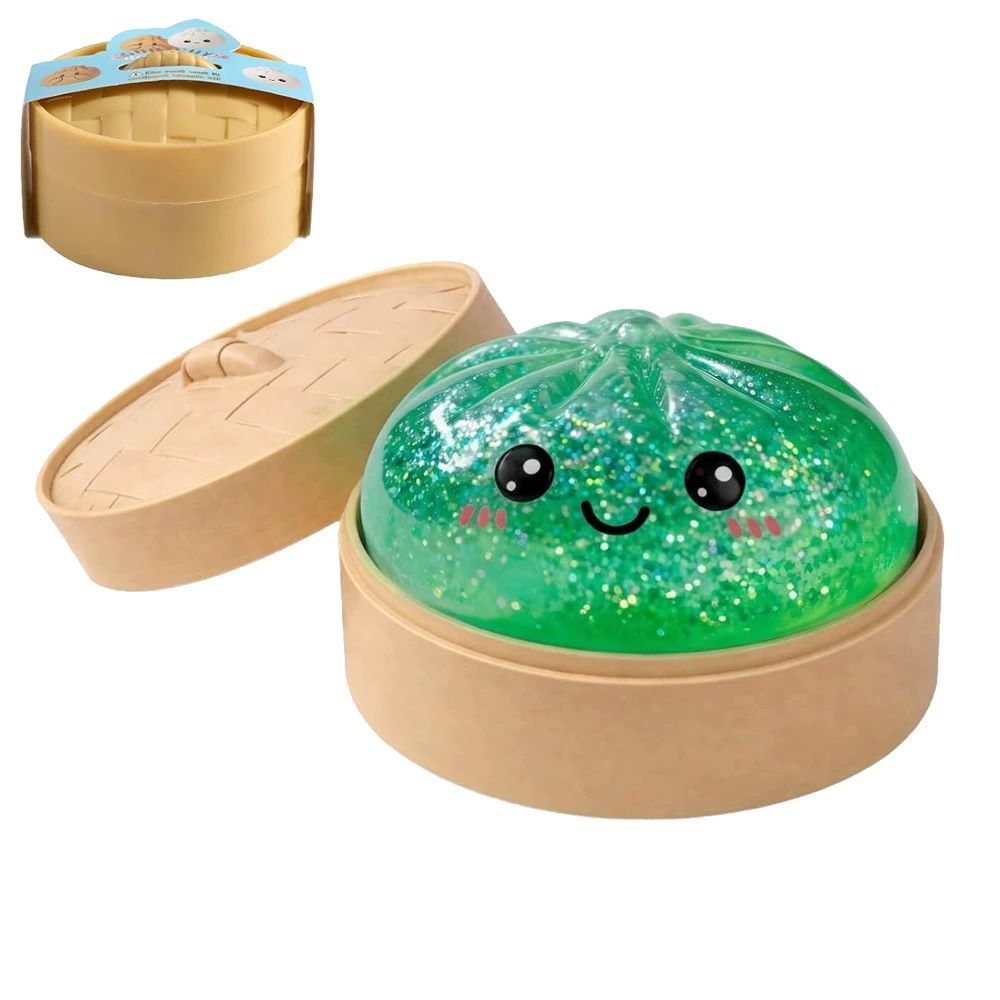 Squishy Stress Relief Toy 2-Pack – Slow Rebound Emoji Bun with Glitter, Sensory Fidget for ADHD & Anxiety