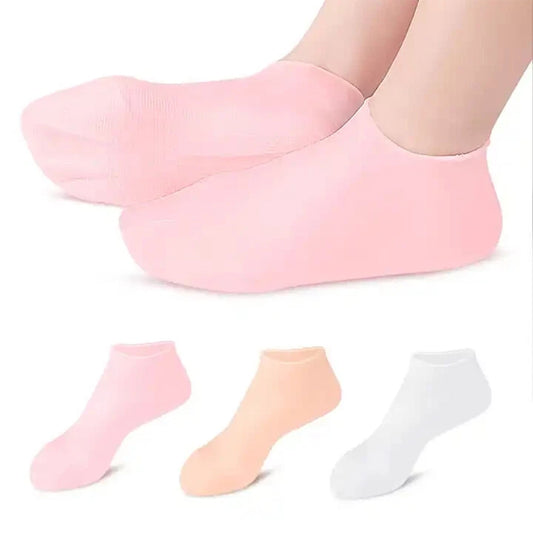 2Pairs Silicone Foot Care Socks Moisturizing Gel Socks Elastic Cracked Skin Care