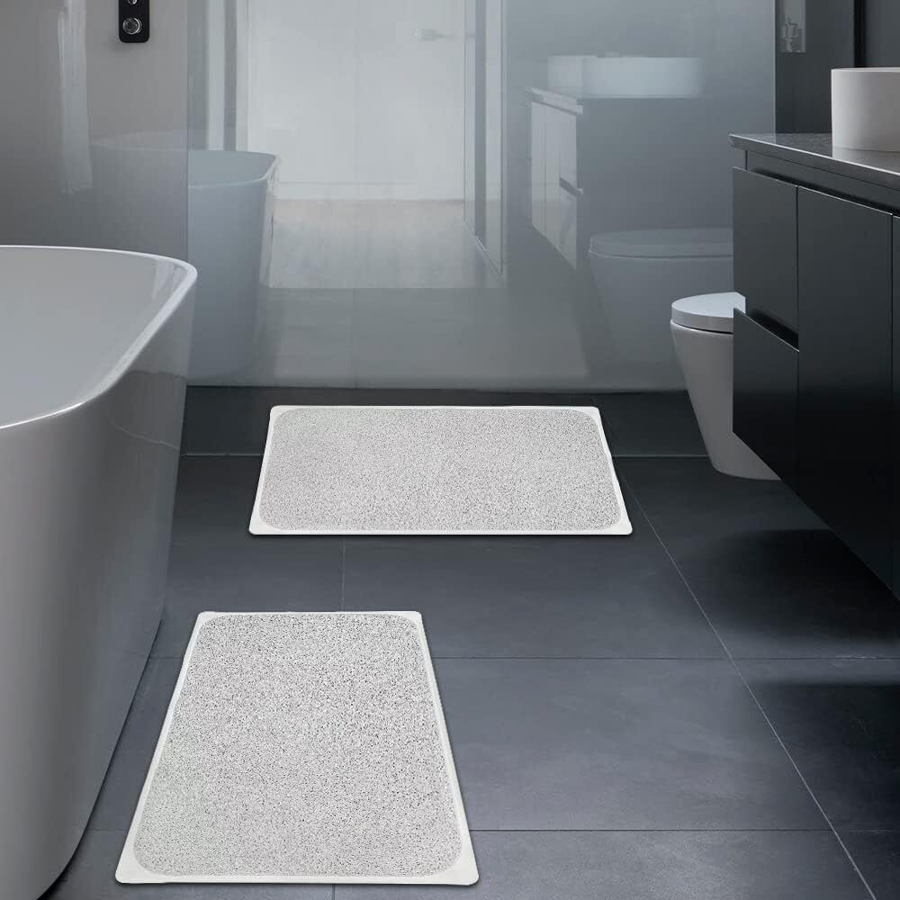 2X Non Slip Bathroom Bath Mat Anti Slip Loofah Shower Rug  Carpet Water Drains