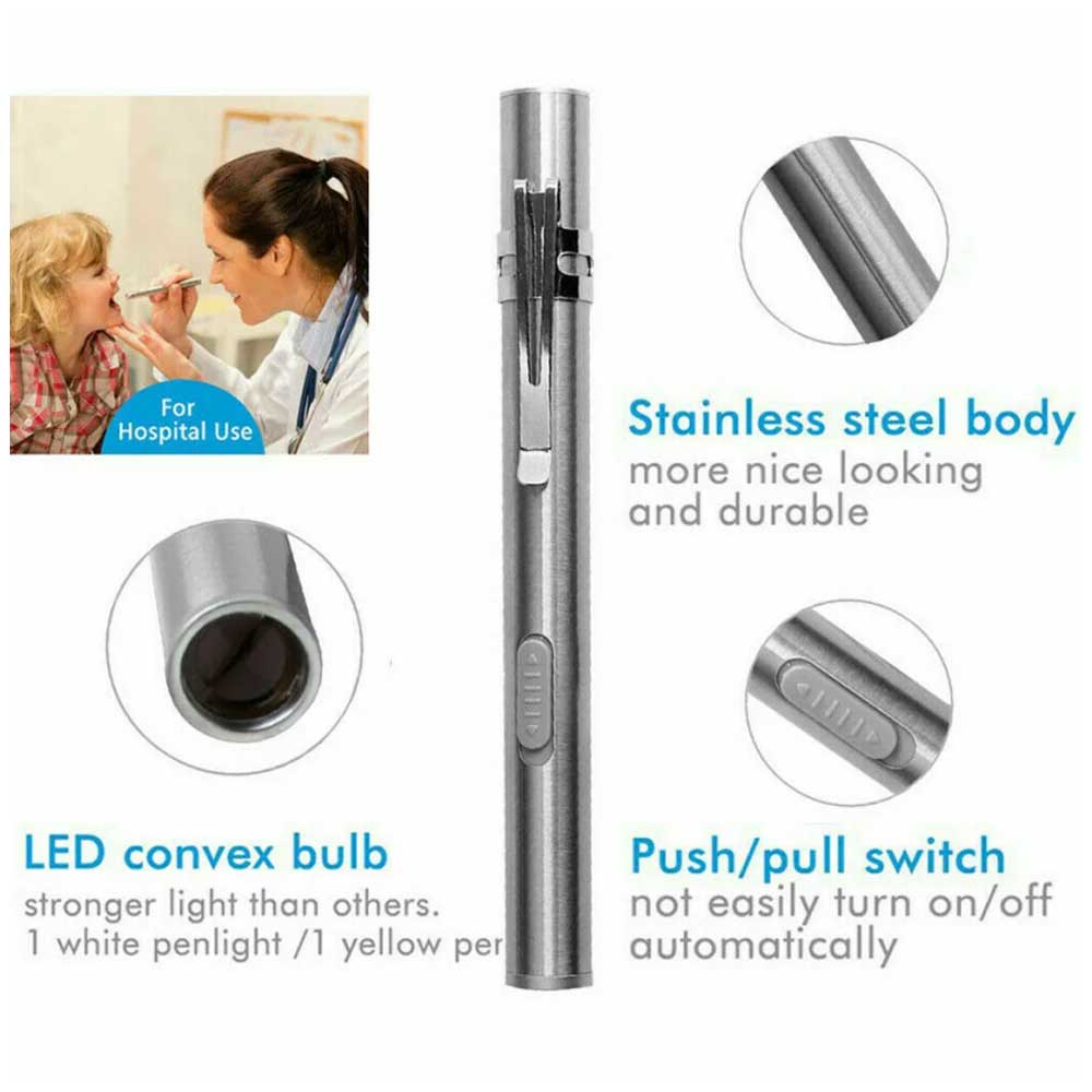 5" LED USB Rechargeable Mini Tactical Flashlight Stainless Steel Torch Pen Light