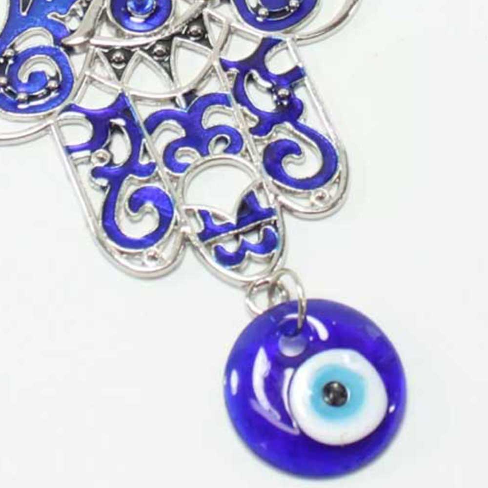 Turkish Blue Evil Eye 3" Hamsa Hand Amulet Wall Hanging Protection Decor