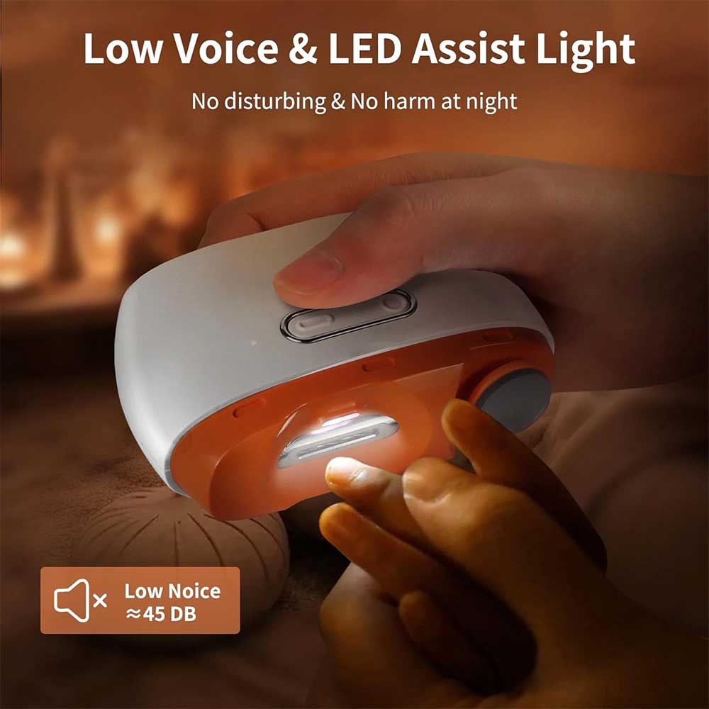 2-in-1 Electric Nail Trimmer & Polisher - Safe Automatic Nail Clipper with LED Light for All Ages