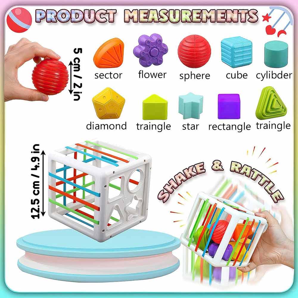Montessori Sensory Toy – Shape Sorter & Stacking Blocks, Early Learning Set