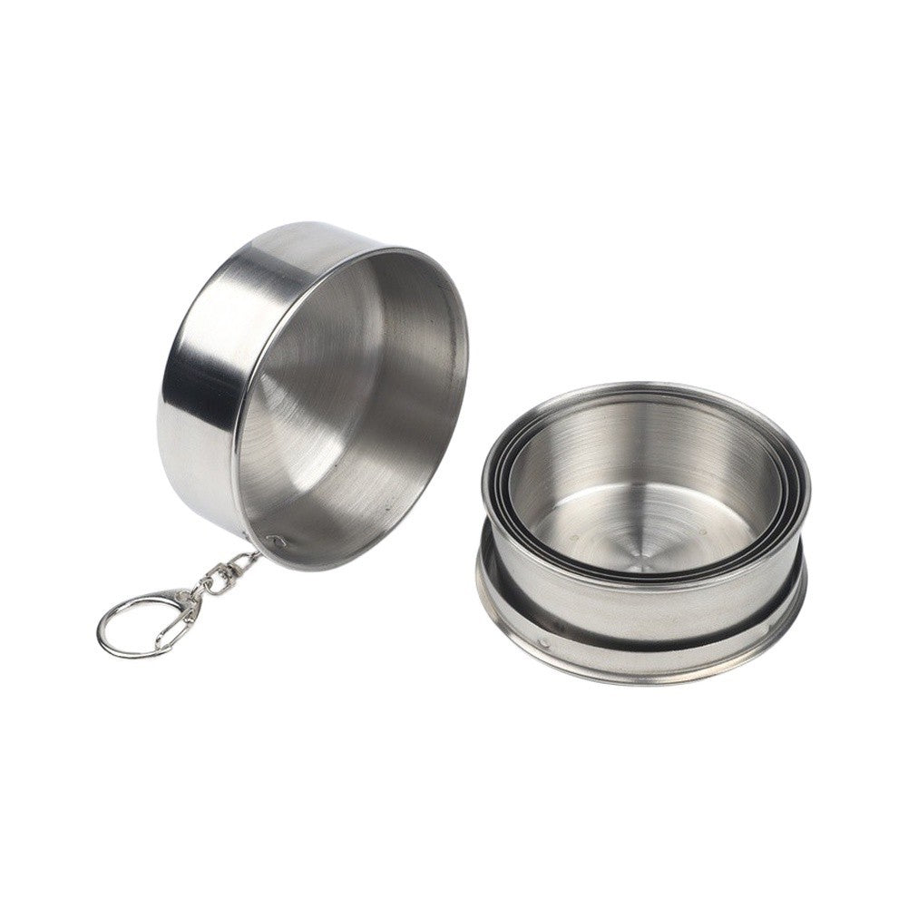 304 Stainless Folding Cup – Telescopic Mug for Campers & Hikers, Portable