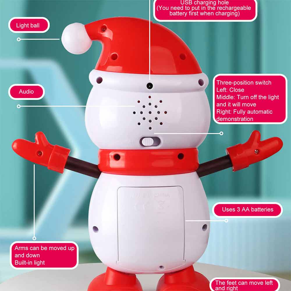 Musical Dancing Toy Electric Dance Snowman Xmas Christmas Decor Toys Gift Kids