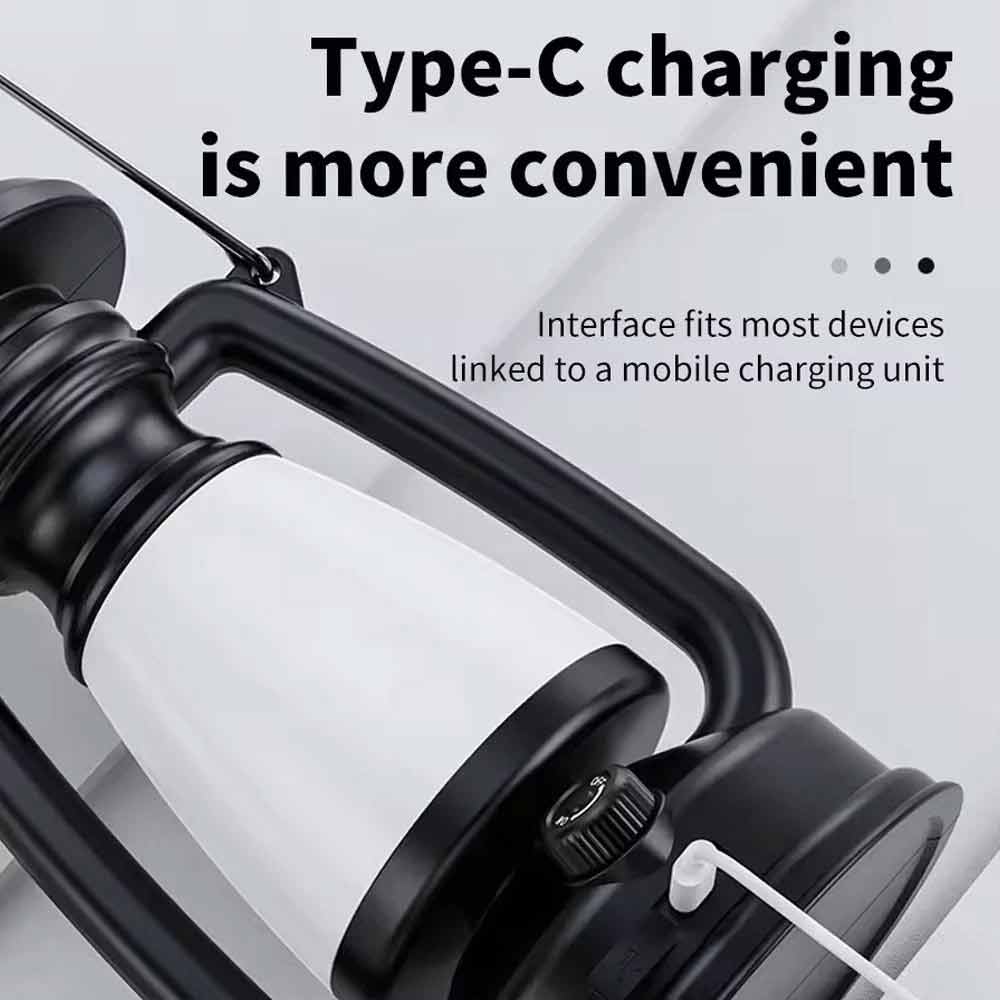 Solar Camping Lantern – USB Rechargeable LED Tent Light with Rotary Dimming