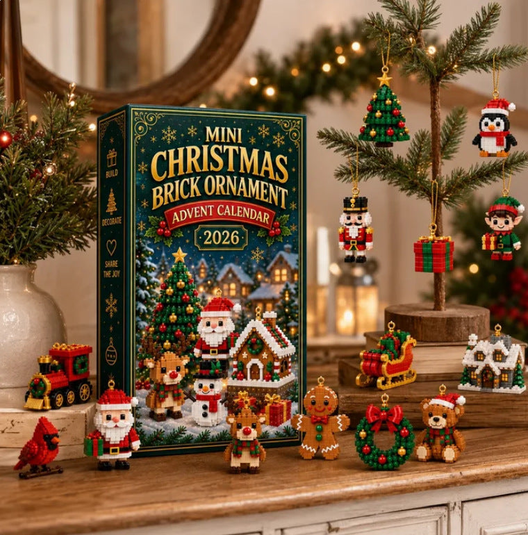 24 Pre-Assembled Brick Advent Calendar – Christmas Countdown Blind Box Ornaments