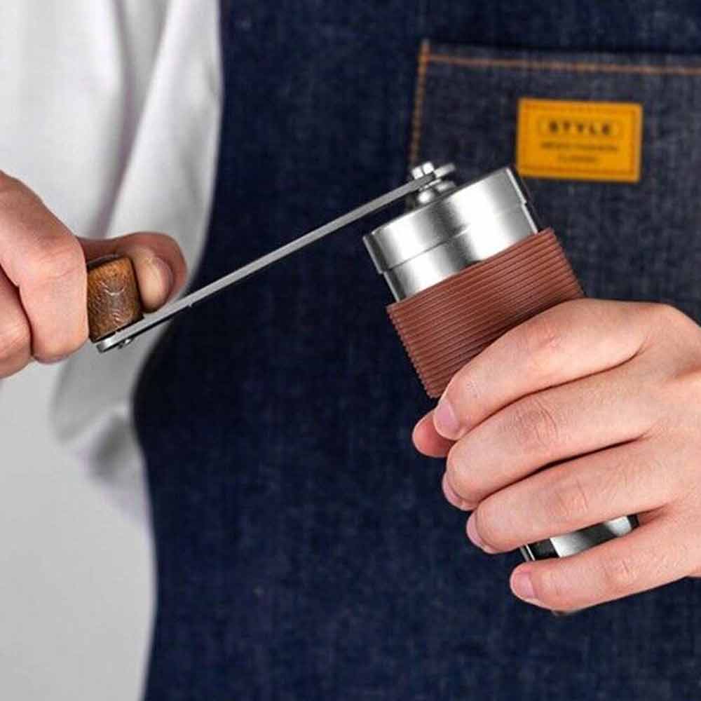 Manual Coffee Grinder Burr Hand Spice Bean Stainless Steel Adjustable Coarseness