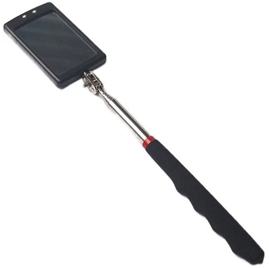 Telescopic Light Inspection Mirror 2 Bright LED Grip Extends 29-87cm Rotating