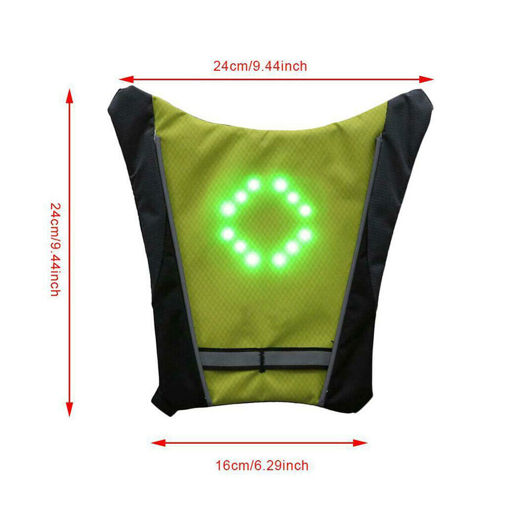 Wireless LED Signal Light Reflective Vest Backpack Remote Control Safety